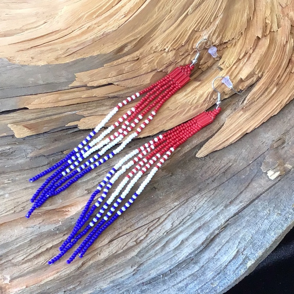 4th of July Beaded Earrings